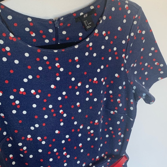 H&M Navy Red and White Polka Dot Dress - Picture 2 of 3